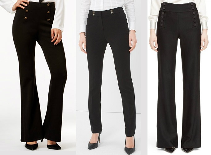 Black women's sailor pants