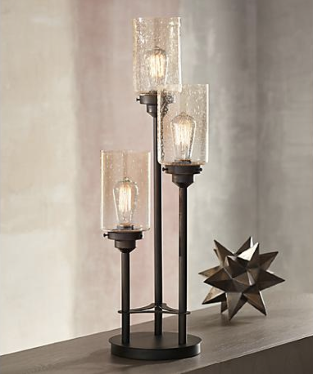 Libby 3-Light Industrial Console Lamp with Edison Bulbs