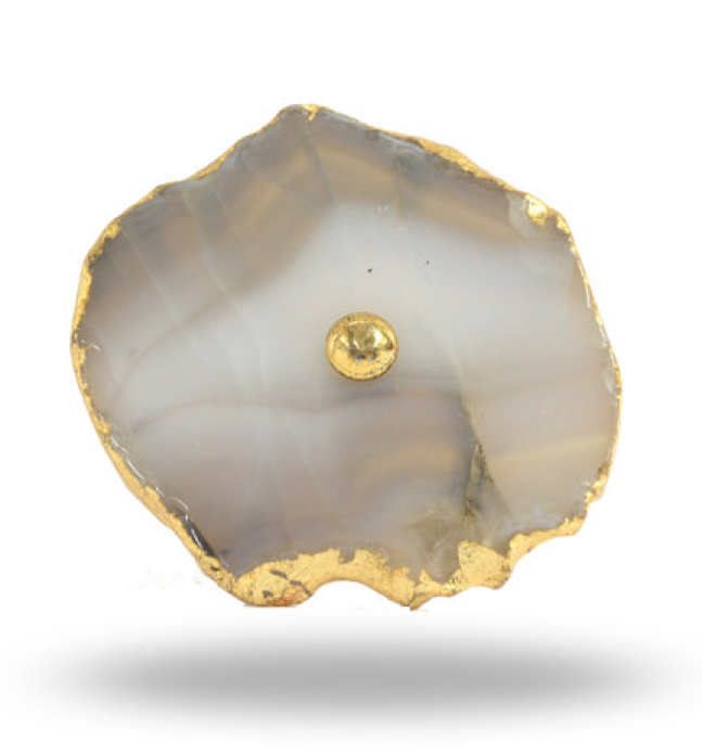 Grey Agate Stone Cabinet Handle, Dresser Drawer Pull & Cupboard Door Knob for Modern Home Décor, Decorative Stone Furniture Hardware Fixture