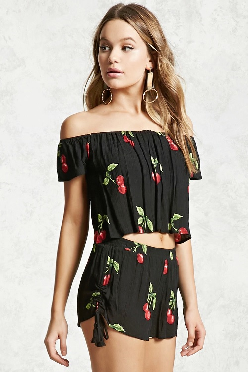 Cherry Print Coord Side Set