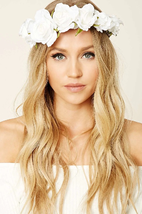 Forever 21 White Rose Flower Crown