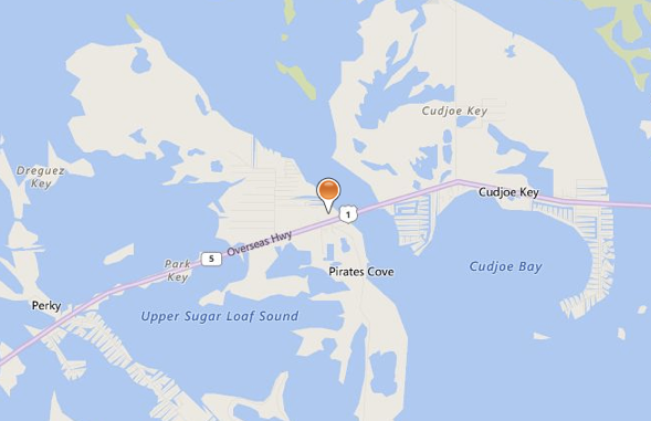 Map of Cudjoe Bay in Key West