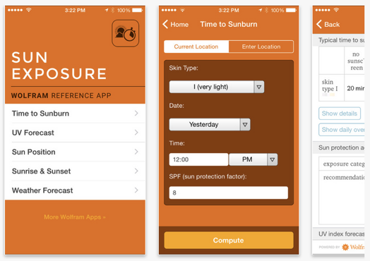 Wolfram Sun Exposure App