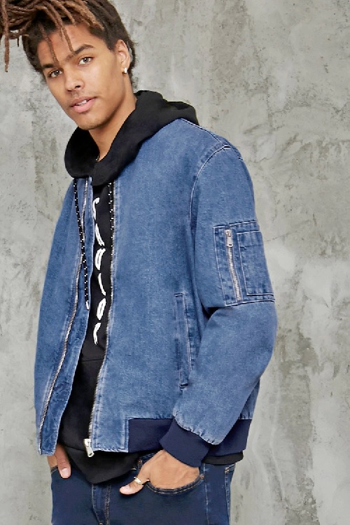 denim bomber