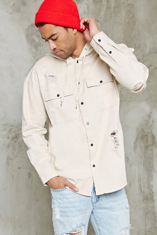 hooded shirt