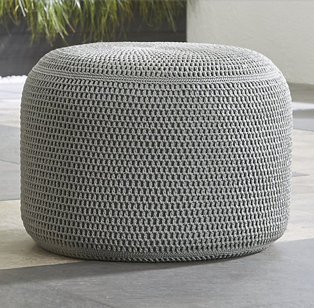 Gray Outdoor Pouf