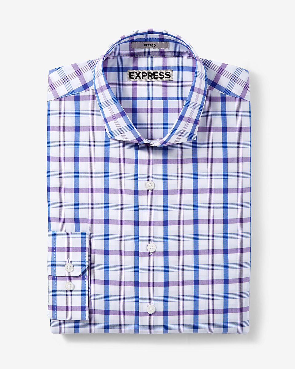 Fitted Plaid Dress Shirt