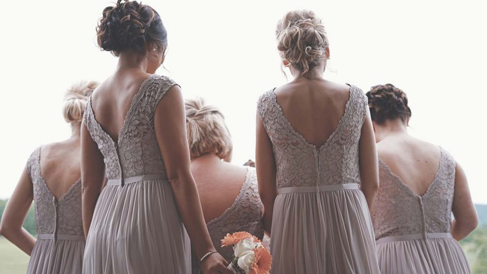 Photo from back of bridesmaids