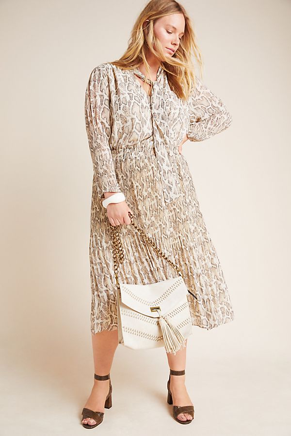 Olivia Snake-Printed Midi Dress