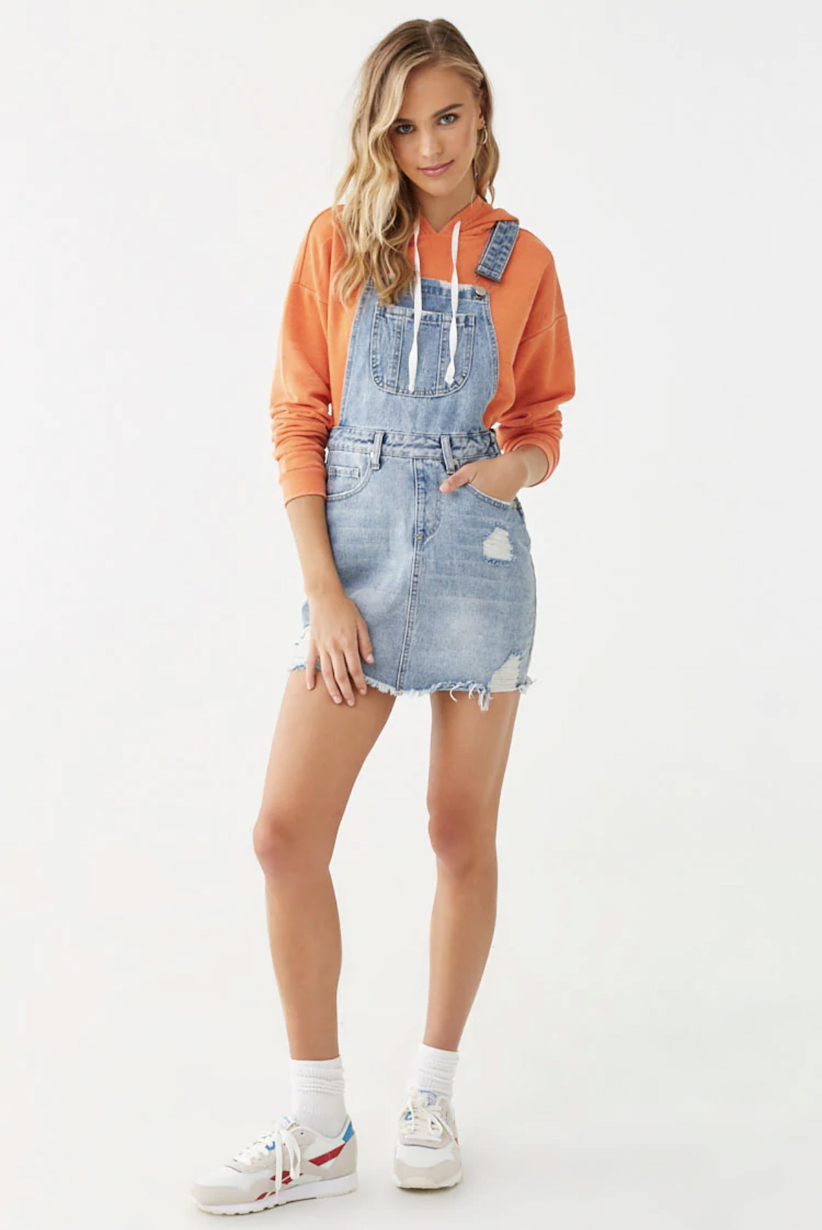 Forever 21 Distressed Overall Skirt