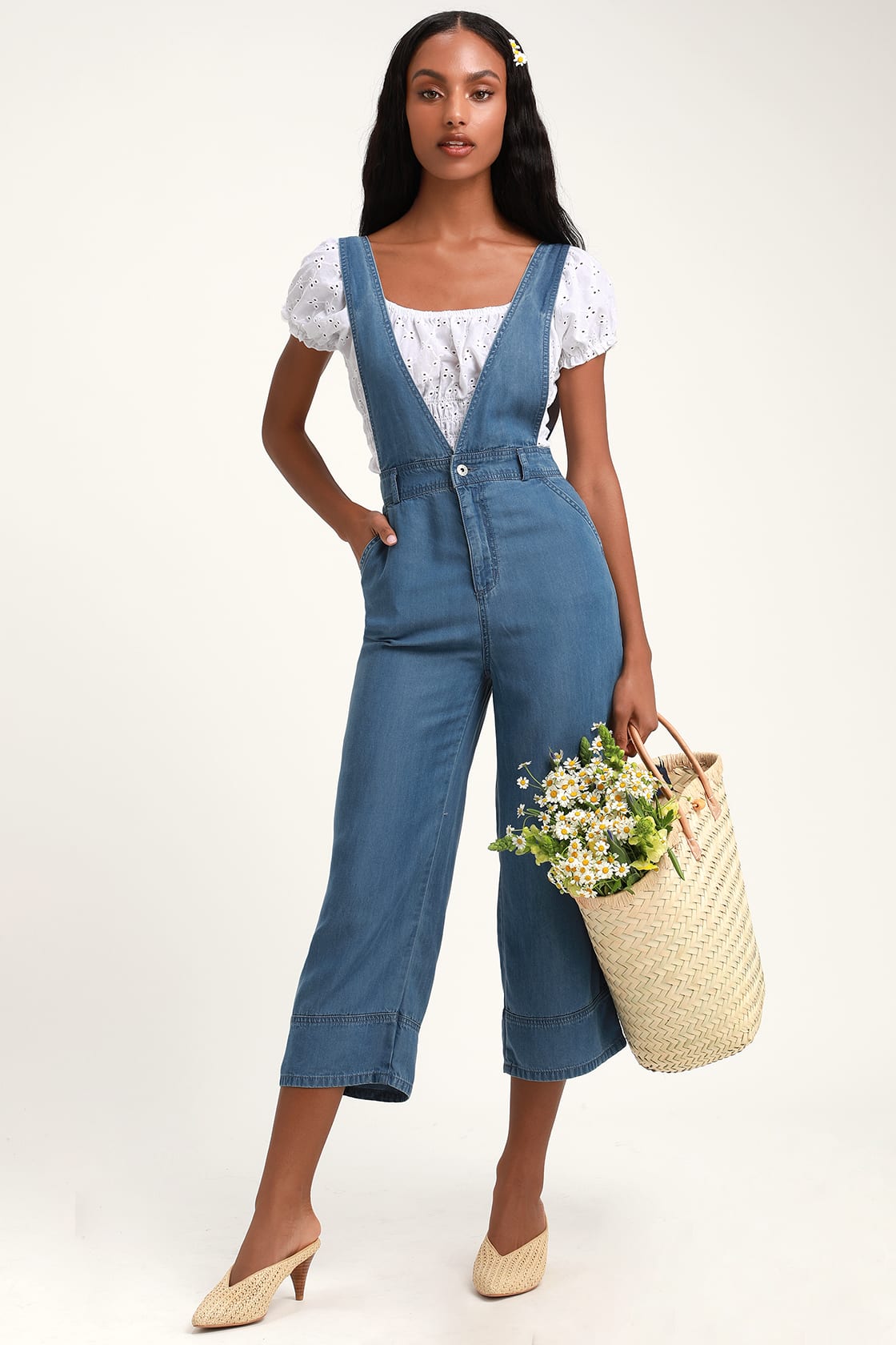 BB Dakota Got You Covered Blue Chambray Overalls