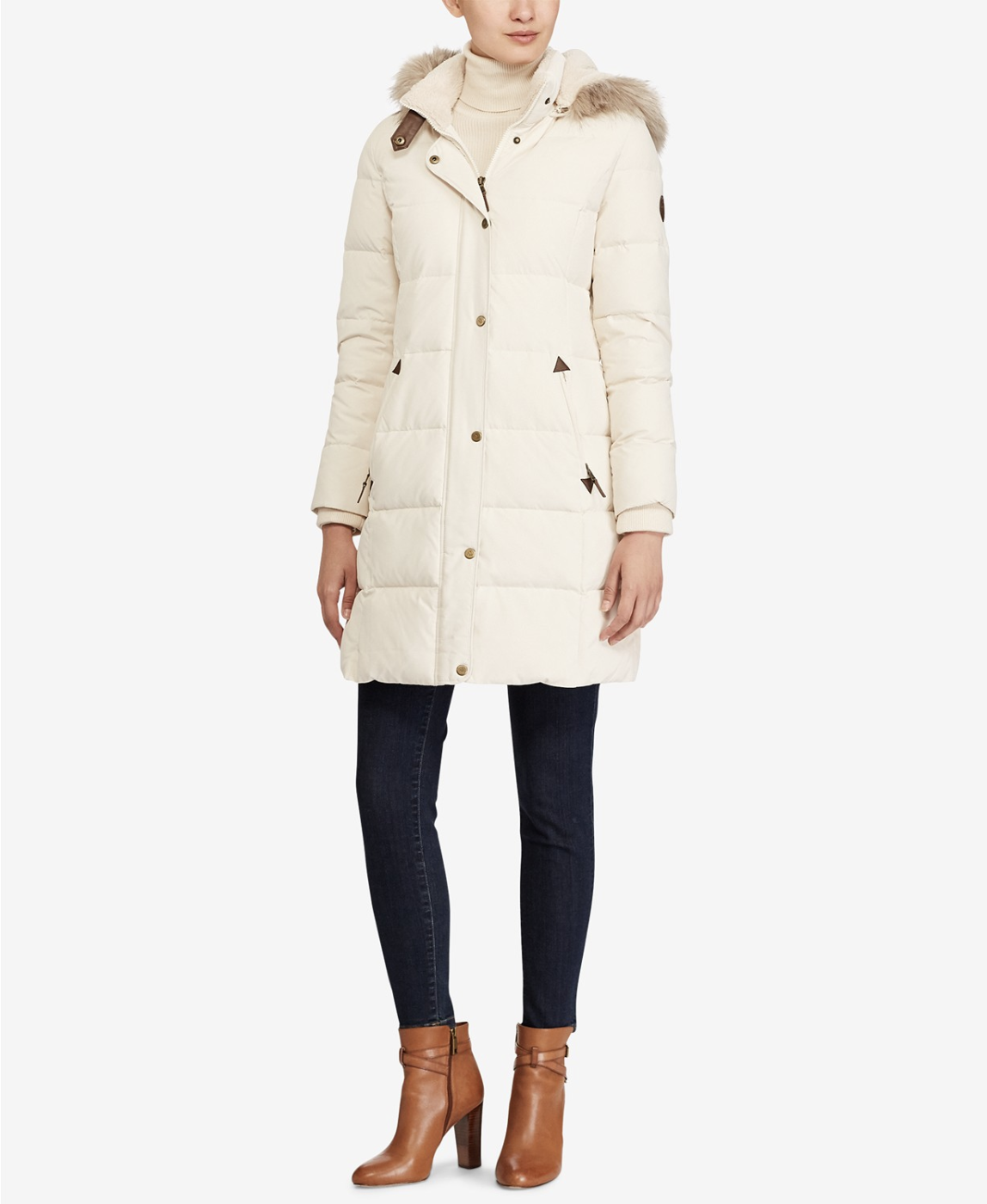 Lauren Ralph Lauren Faux-Fur-Trim Quilted Down Coat, Created for Macy's
