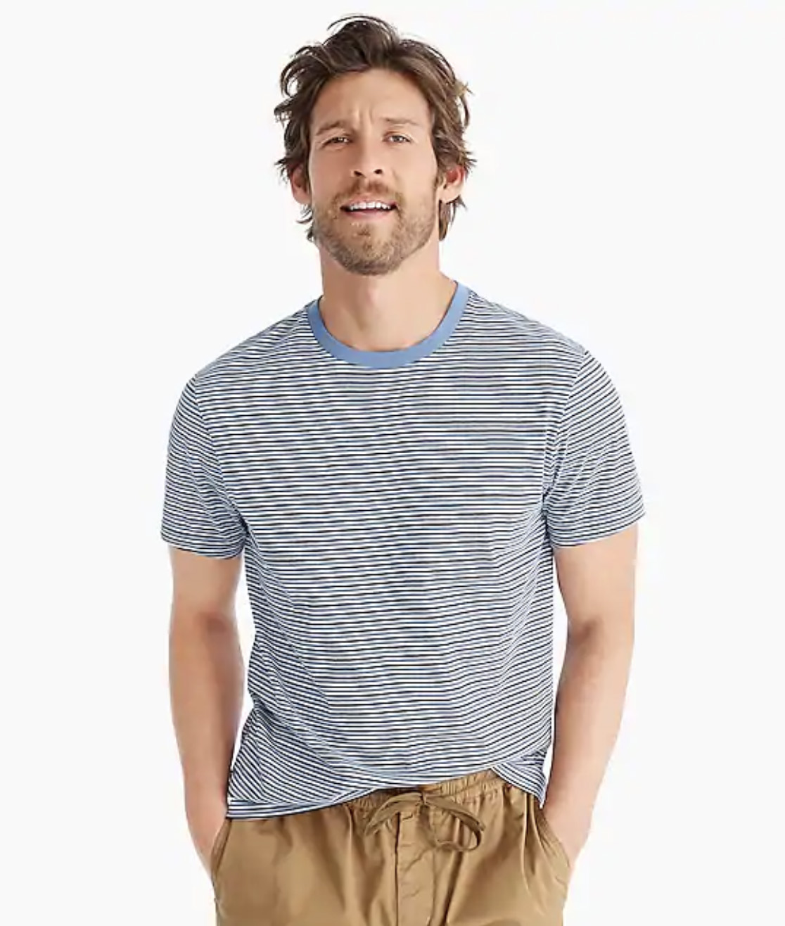 Essential crewneck T-shirt in blue stripe