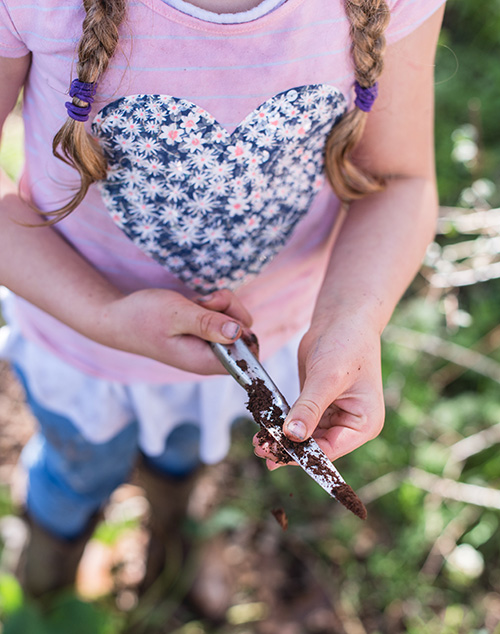 Little girl gardening