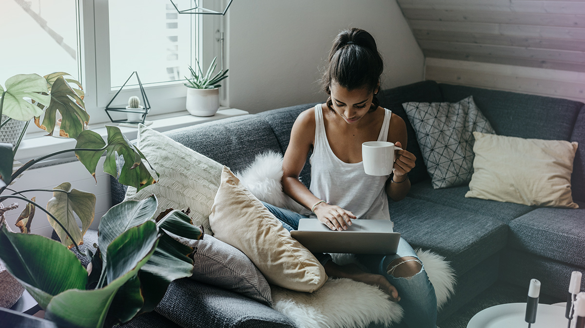 Woman using her laptop