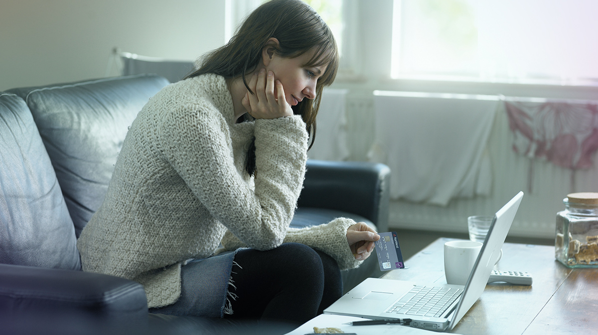 Woman looking at a laptop