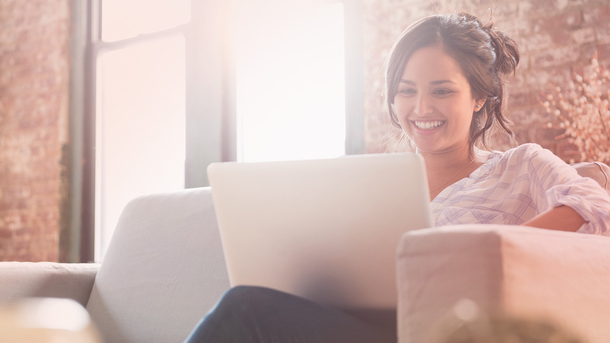 Girl using her laptop