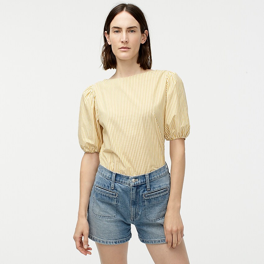 J.Crew Puff Sleeve Top in Stripes