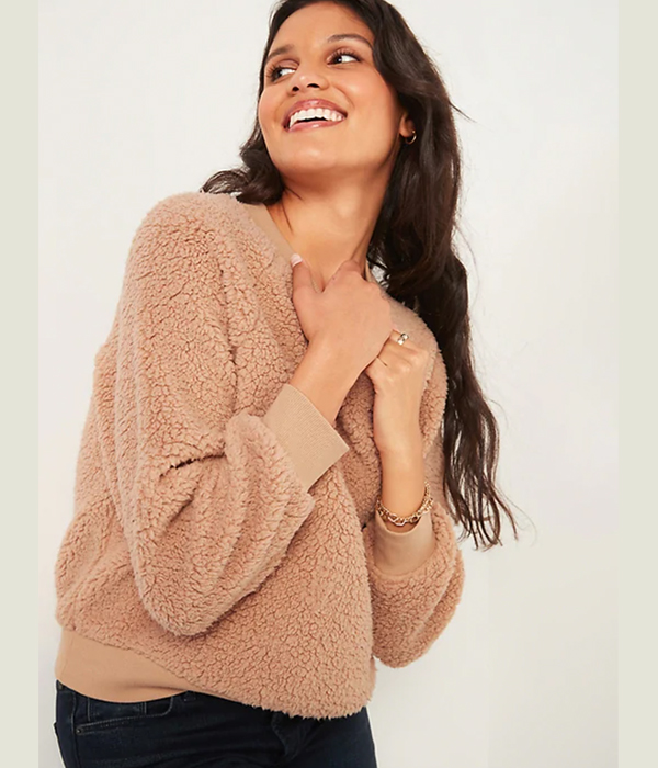 Loose Cozy Sherpa Sweatshirt