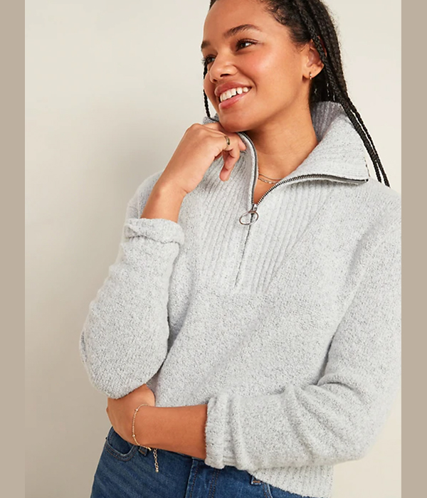 Mock-Neck 1/4-Zip Sweater
