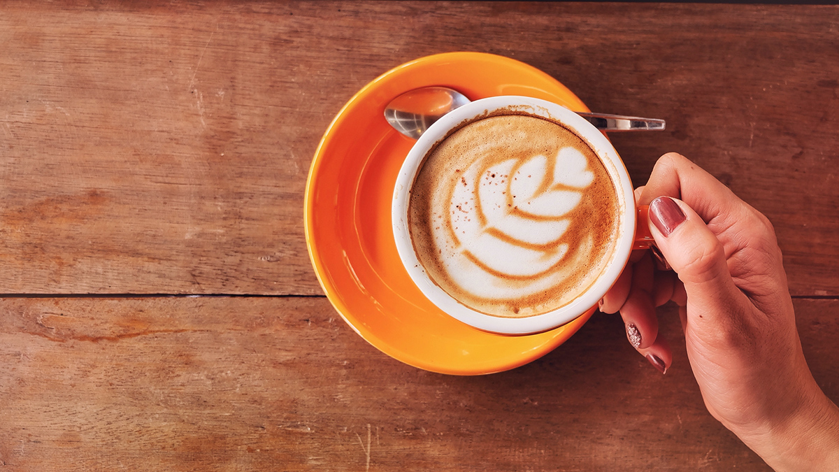 latte in a cup