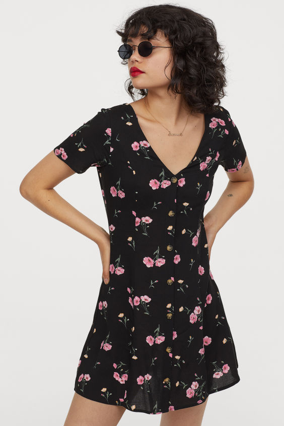 H&M V-neck Viscose Dress
