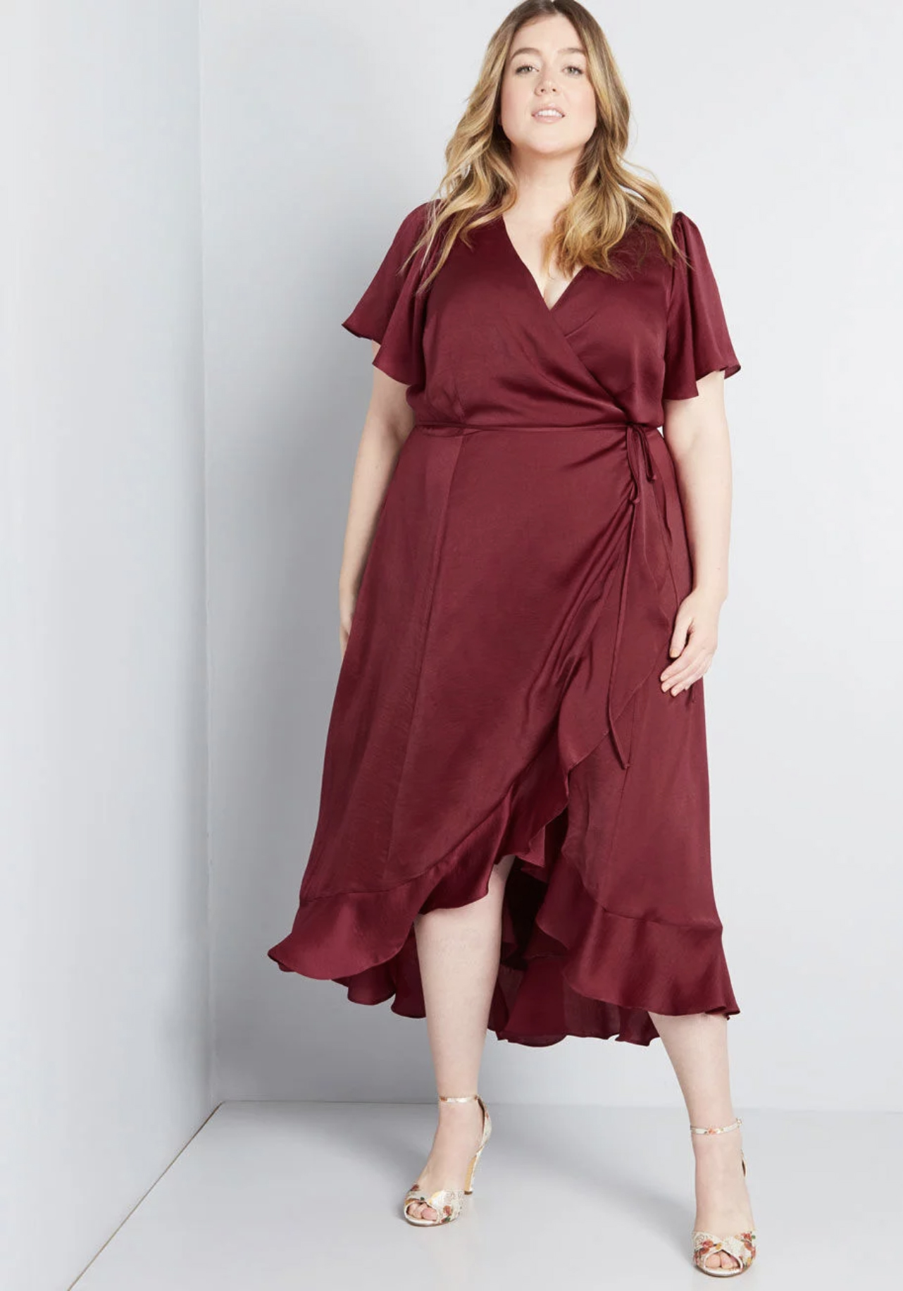 ModCloth Stunning Wonder Maxi Wrap Dress