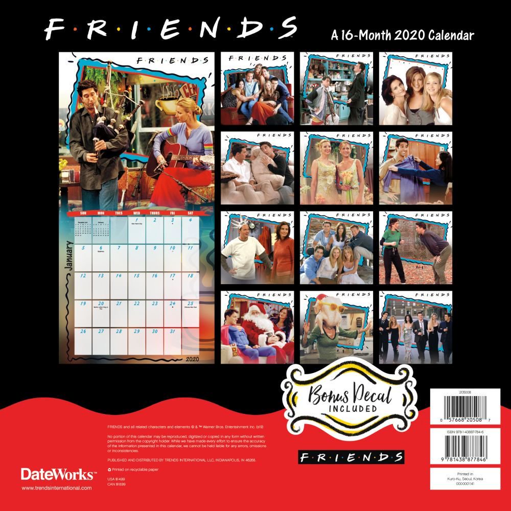 2020 Friends Exclusive Decal Wall Calendar