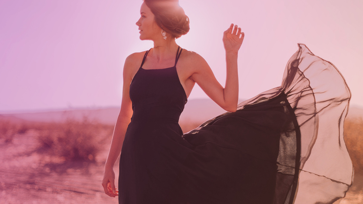 Girl in black dress