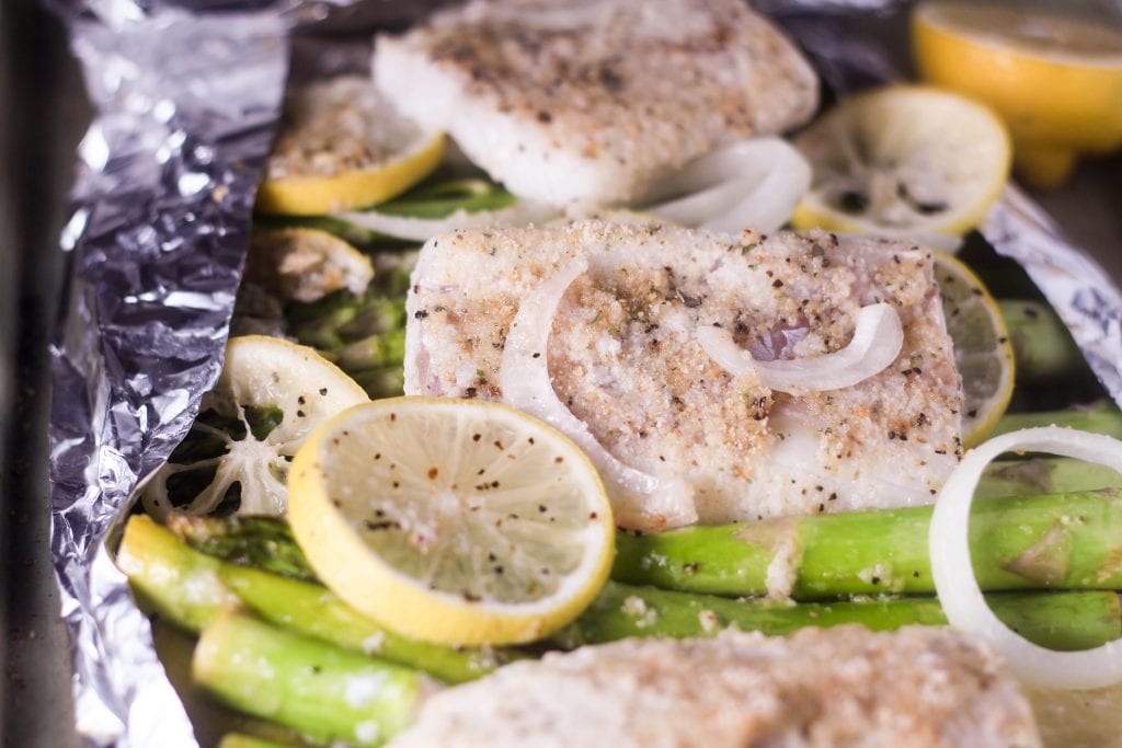 Blackberry Babe LEMON BAKED COD WITH ASPARAGUS