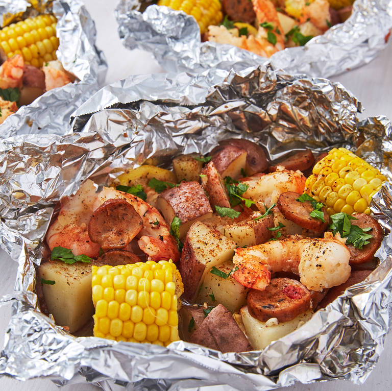 Delish Grilled Shrimp Foil Packets