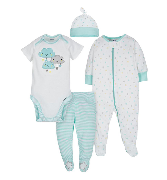 4-Piece Neutral Clouds Take-Me-Home Set