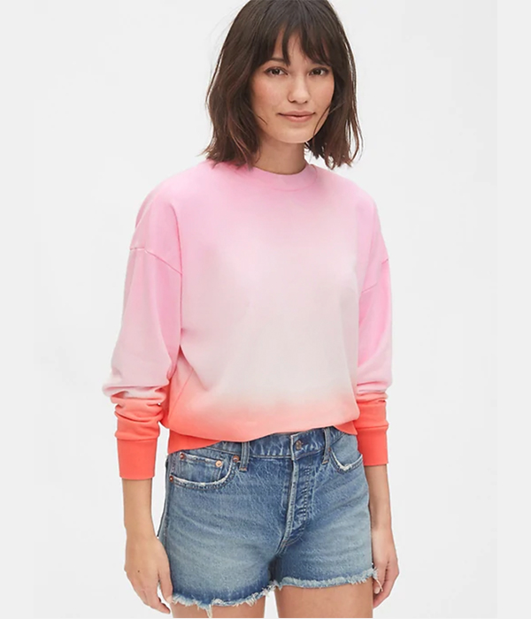 Tie-Dye Cropped Sweatshirt in French Terry