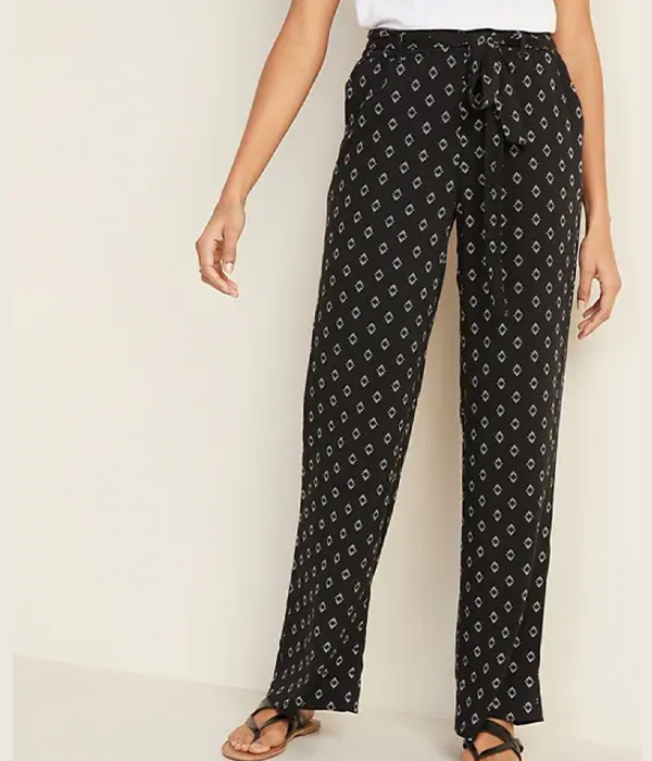 High-Waisted Tie-Belt Soft Pants for Women