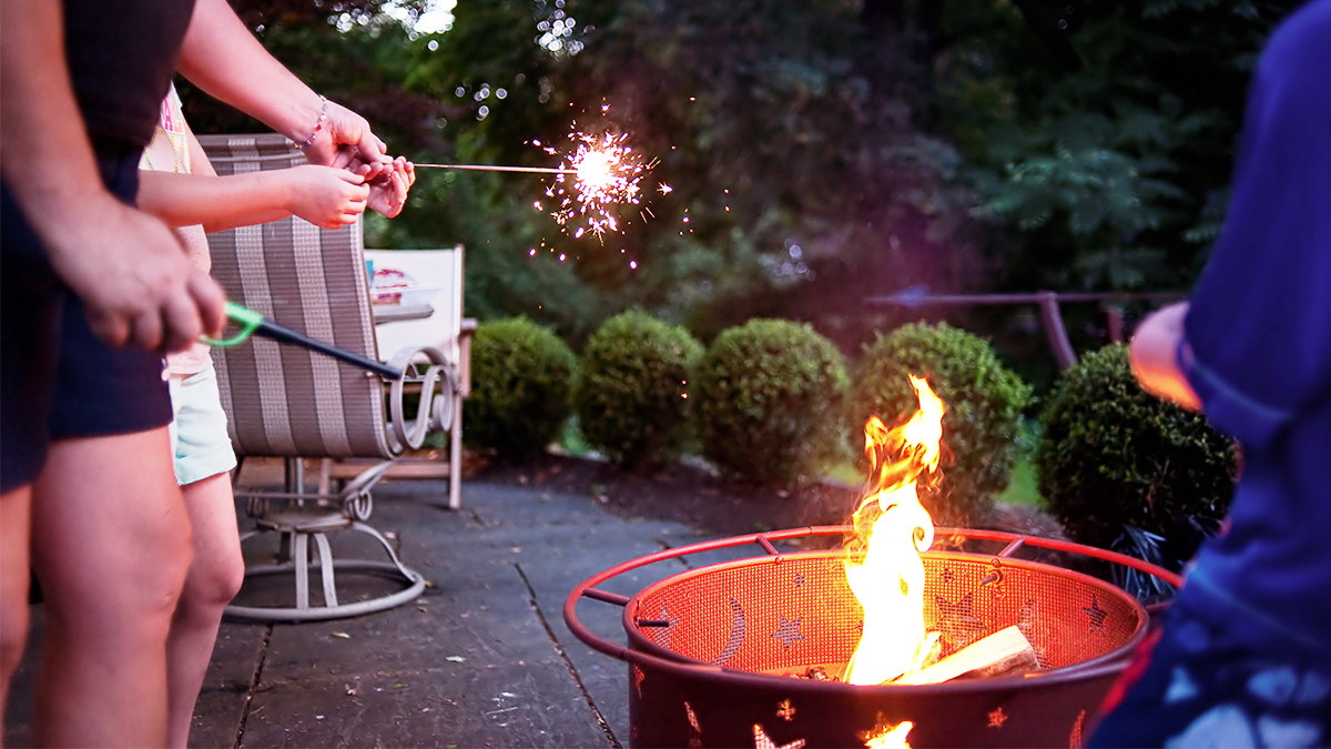 Bonfire with sparklers