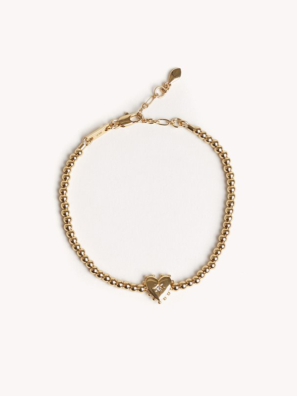 Heart Metal Bead Bracelet