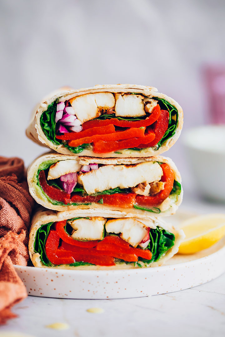 Avocado and Halloumi Veggie Wrap