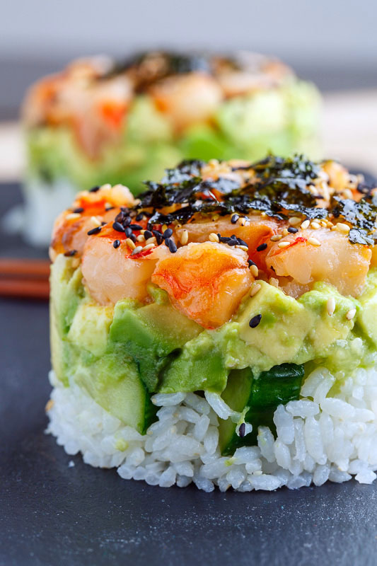 https://www.closetcooking.com/spicy-shrimp-sushi-stacks