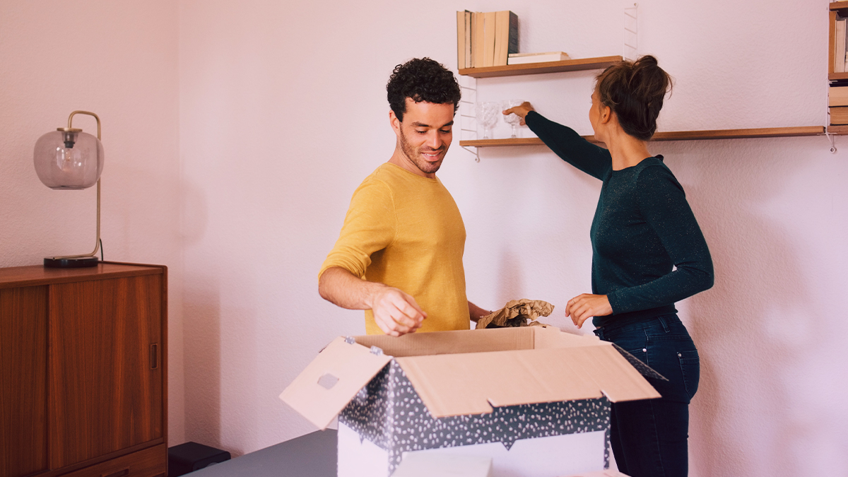 Couple moving