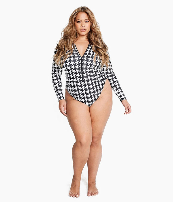 Alpine Butterfly Marseille Long Sleeve Houndstooth One Piece