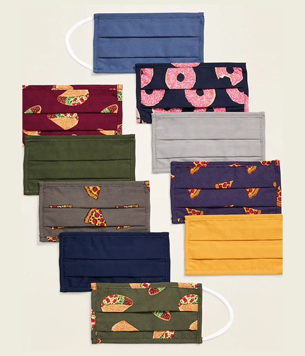 Variety 10-Pack of Triple-Layer Cloth Face Masks for Kids