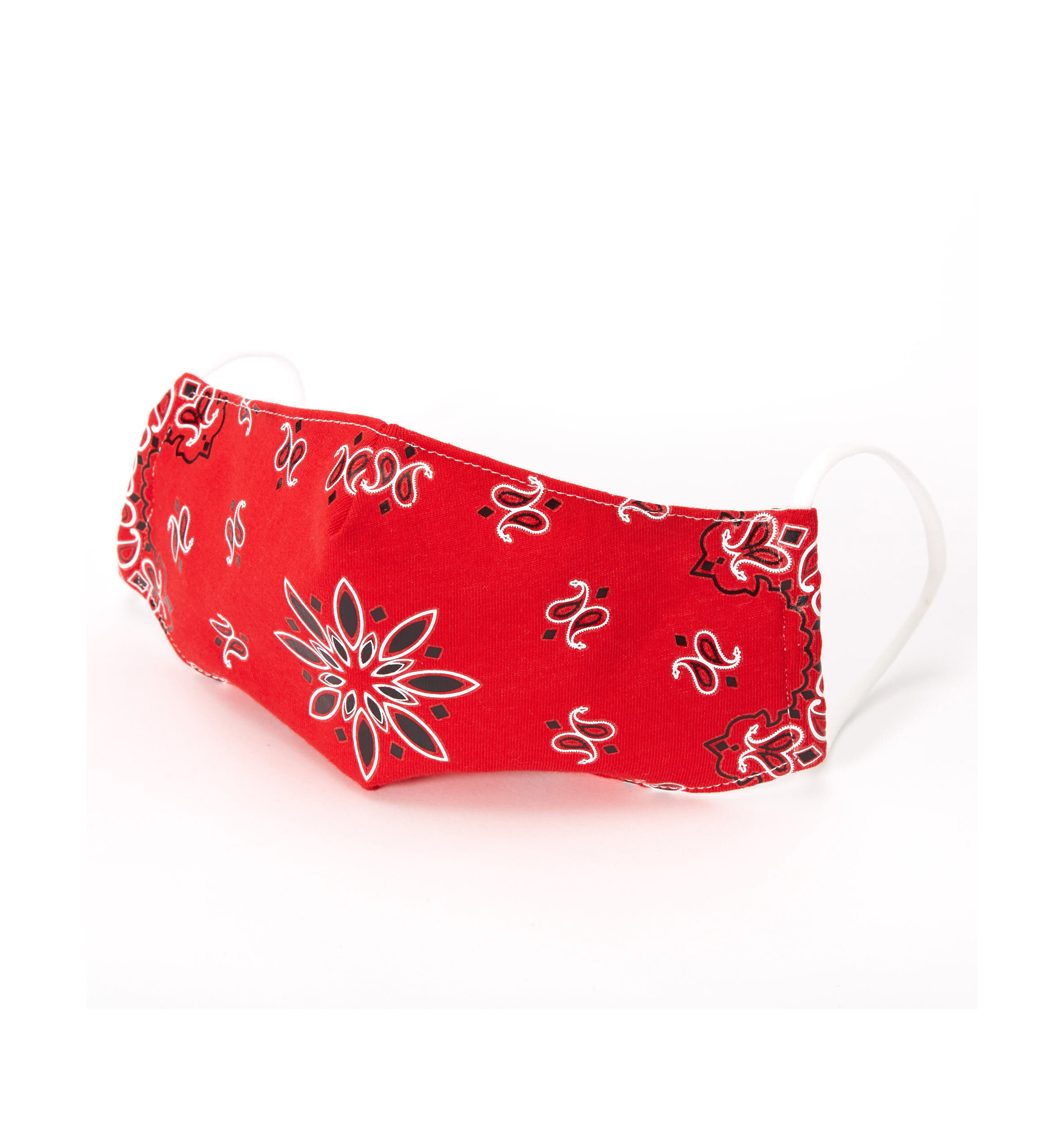 Red Bandana Print Face Mask