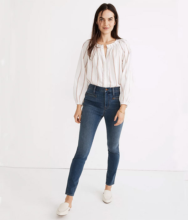 Petite 10" High-Rise Roadtripper Jeggings in Ellerby Wash: Zip Pocket Edition