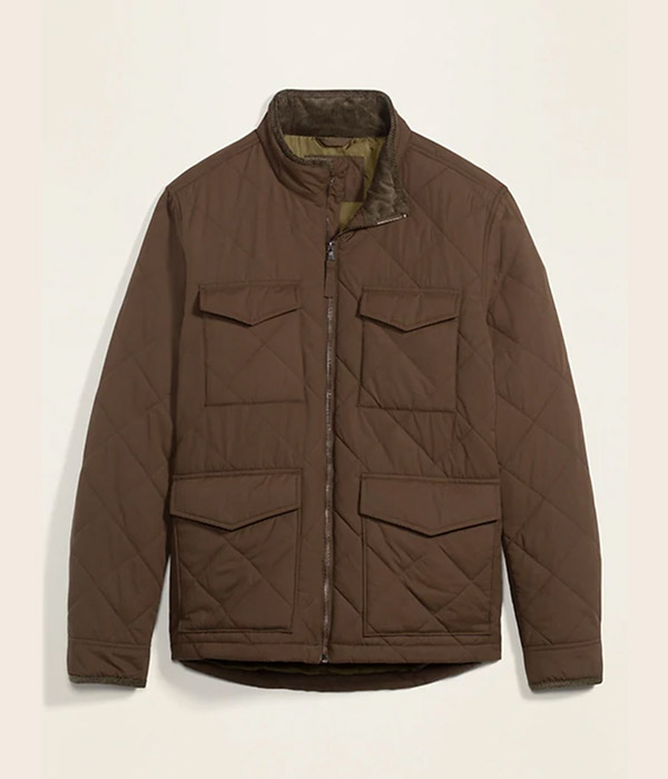 Quilted Utility-Pocket Zip Jacket