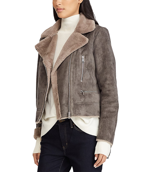 Lauren Ralph Lauren Faux-Shearling Moto Jacket