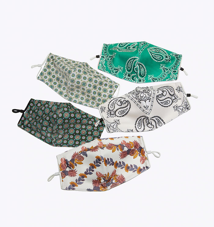 Printed Face Masks, Set of 5