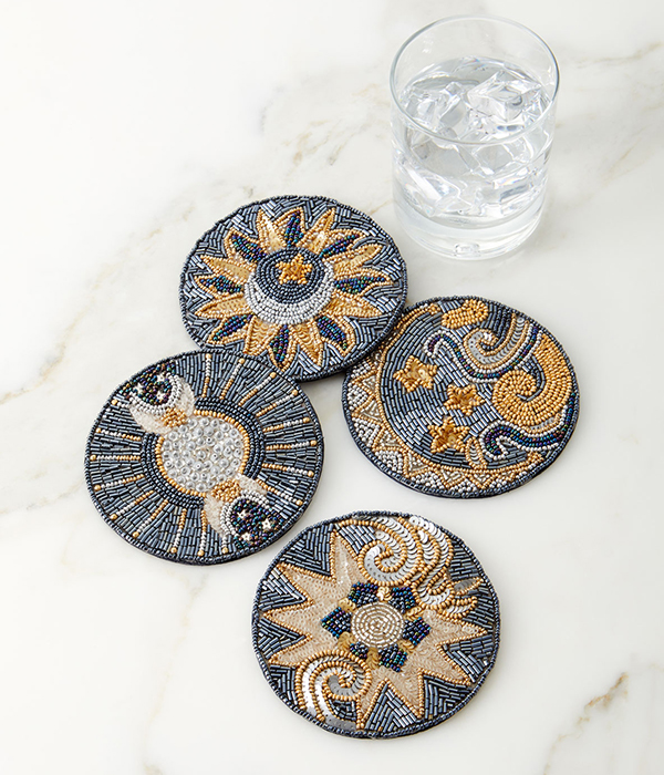Kim Seybert Celestial Coasters, Set of 4