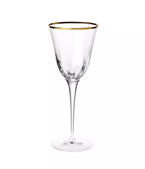 Vietri Optical Gold Wine Glass