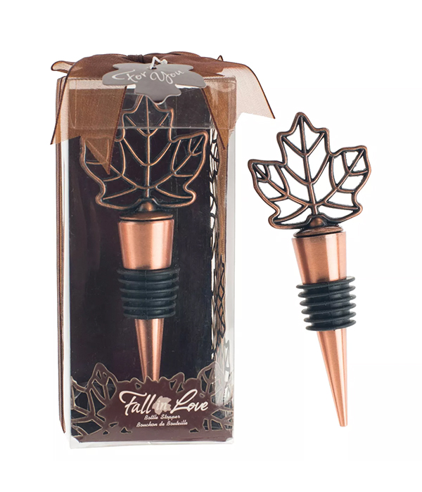 12-Pack Lustrous Copper Leaf Wine Stopper
