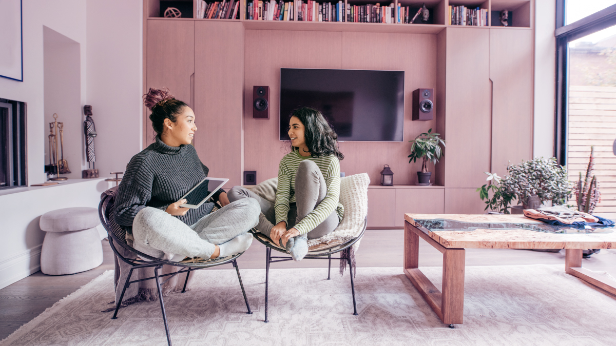 Girls in a living room